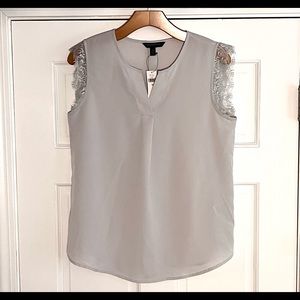 Banana republic light gray top.